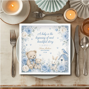 Vintage Storybook Bear Baby Shower Napkin