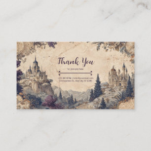 Vintage Storybook Castle with Old Map Business Card