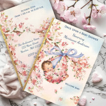Vintage Storybook Cover Cherry Blossom Baby Shower