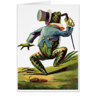 Vintage Storybook Dancing Frog Card