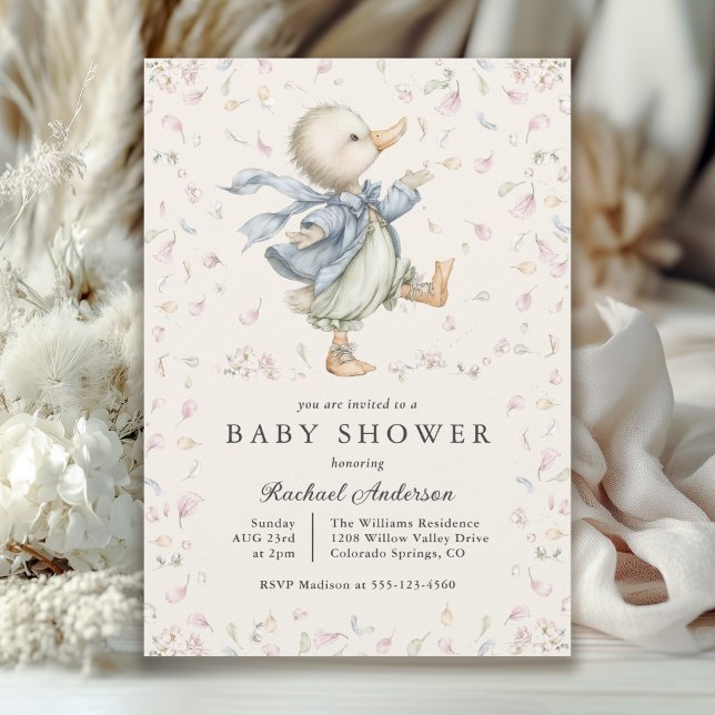 Vintage Storybook Duck Baby Shower Invitation (Creator Uploaded)