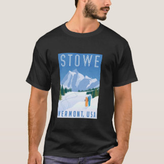 Vintage Stowe Snow Mountain Vermont Ski Outdoor Sk T-Shirt