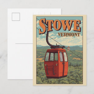Vintage Stowe, VT outdoor winter trails ski slops Postcard