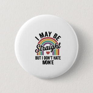 Vintage Straight But Kind Rainbow Pride Shirt_1 6 Cm Round Badge