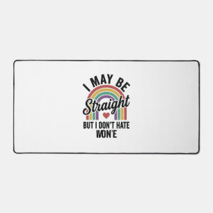 Vintage Straight But Kind Rainbow Pride Shirt_1 Desk Mat