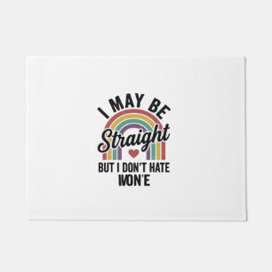 Vintage Straight But Kind Rainbow Pride Shirt_1 Doormat