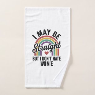 Vintage Straight But Kind Rainbow Pride Shirt_1 Hand Towel