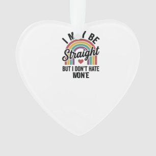 Vintage Straight But Kind Rainbow Pride Shirt_1 Ornament