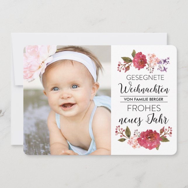 Vintage-Strauß Urlaub Foto-Gruß (Front)