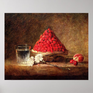 Vintage Strawberries - by Chardin Poster