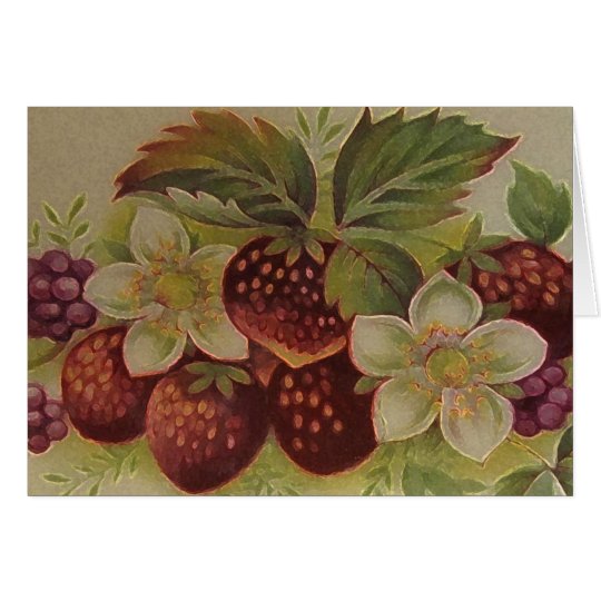 Vintage Strawberries Card