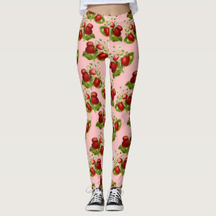 vintage strawberries leggings