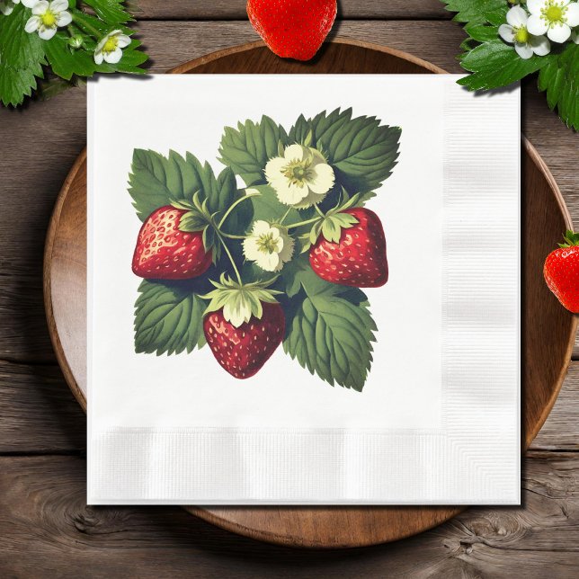 Vintage strawberries napkin (Creator Uploaded)