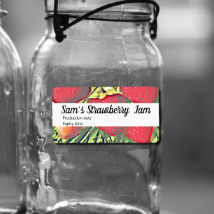 Vintage strawberries - personalised Jam   Label