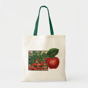 Vintage Strawberries, Strawberry Plants on a Farm Tote Bag