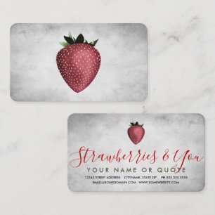 vintage strawberry business card