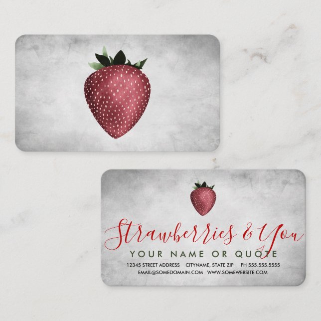 vintage strawberry business card (Front/Back)