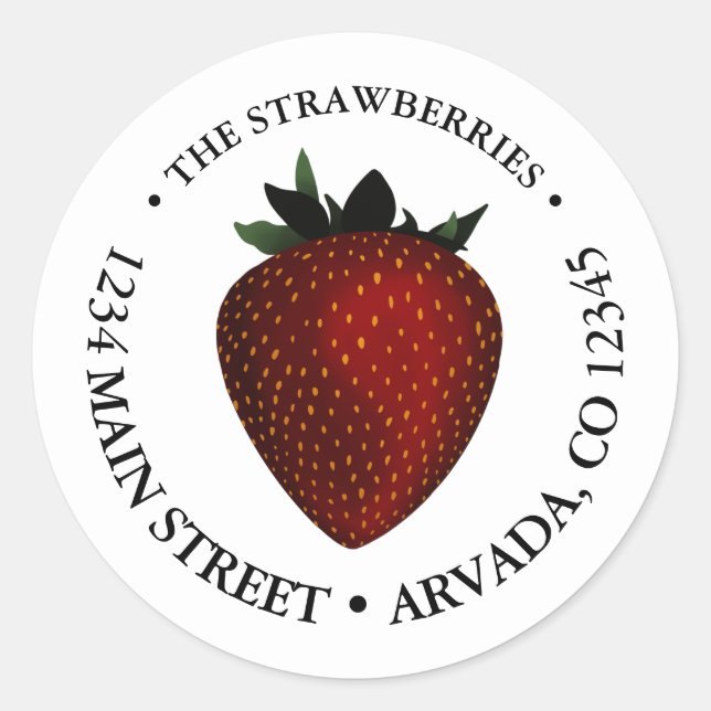vintage strawberry classic round sticker (Front)