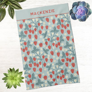 Vintage Strawberry Cottagecore Floral Botanical Tea Towel