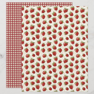 Vintage Strawberry Farm Scrapbook Paper