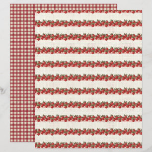 Vintage Strawberry Farm Scrapbook Paper