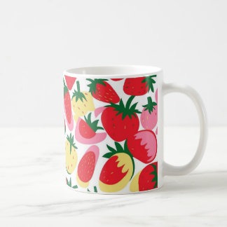 Vintage Strawberry Fields Mug – Soft Pink & Red
