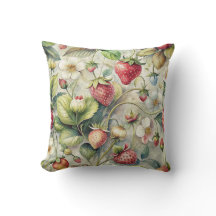 Vintage Strawberry Garden Botanical Watercolor 