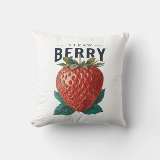 Vintage Strawberry Illustration Cushion