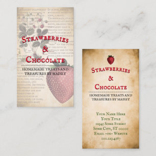Vintage Strawberry Information Business Card