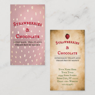 Vintage Strawberry Information Business Card