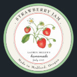 Vintage Strawberry Jam jar Canning label<br><div class="desc">Personalised hand painted watercolor vintage style Strawberry jam label. Perfect for home canning and gift giving.  Fill your information on label and enjoy.</div>