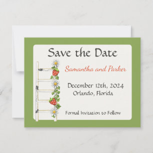Vintage Strawberry Ladder Save The Date