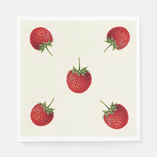 Vintage Strawberry Napkin (Front)