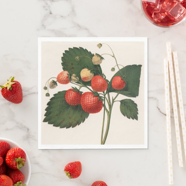 Vintage Strawberry Napkin (Insitu)