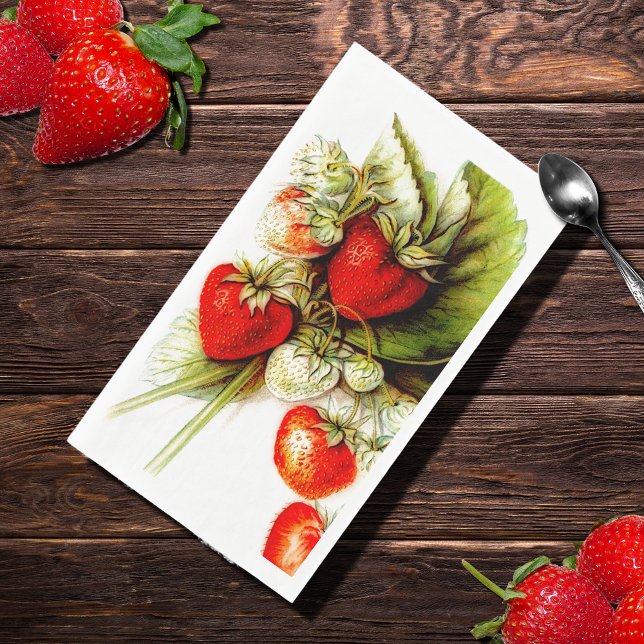 Vintage strawberry  napkin (Creator Uploaded)