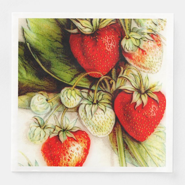 Vintage strawberry napkin (Front)