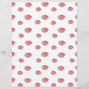 Vintage Strawberry Pattern Paper Stationary
