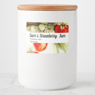 Vintage strawberry - personalised Jam Food Label