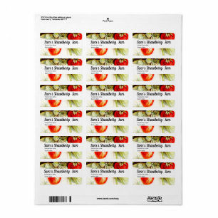 Vintage strawberry - personalised Jam   Label