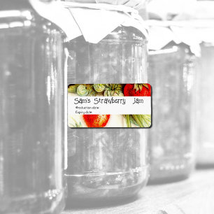 Vintage strawberry - personalised Jam  no2 Label