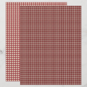 Vintage Strawberry Plaid Scrapbook Paper