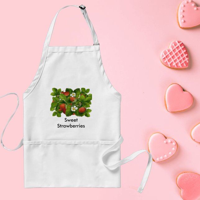 Vintage Strawberry Plant Standard Apron (Vintage Strawberry Plant Adult Apron)