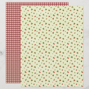 Vintage Strawberry Scrapbook Paper