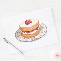 Vintage strawberry shortcake dessert on china