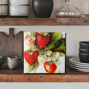 Vintage strawberry tile