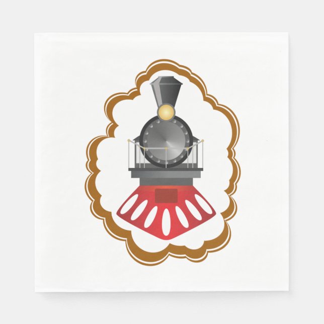 Vintage Stream Train Napkin (Front)