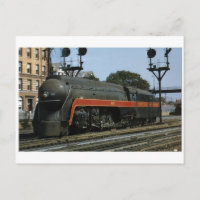 Vintage Streamline Steam Locomotive Postcard