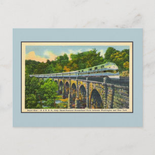 Vintage streamlined train streamliner Royal Blue Postcard
