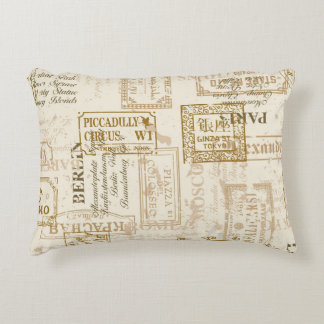 Vintage street signs seamless pattern in custom co decorative cushion