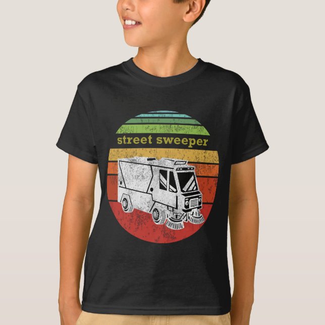 Vintage Street Sweeper Occupation Retro Graphic T-Shirt (Front)